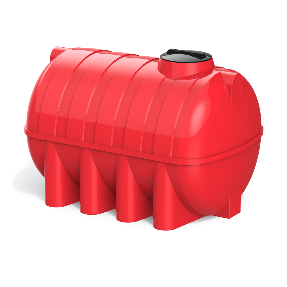 Емкость для воды горизонтальная  G2500 литров красная
