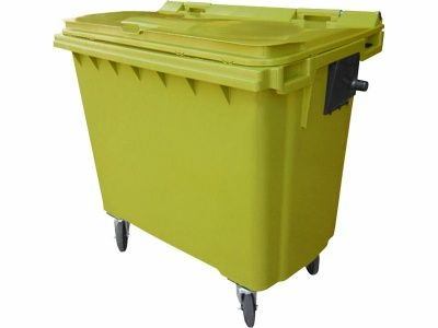 Мусорный контейнер на колесах (770 л) желтый