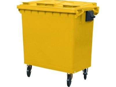 Мусорный контейнер на колёсах (770 л) желтый