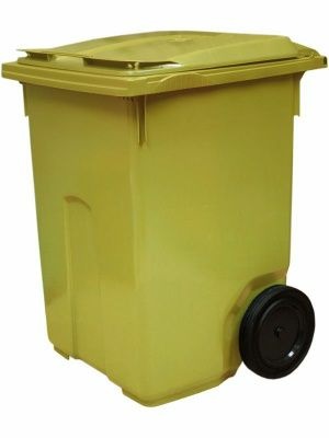 Мусорный контейнер на колёсах (370 л) желтый